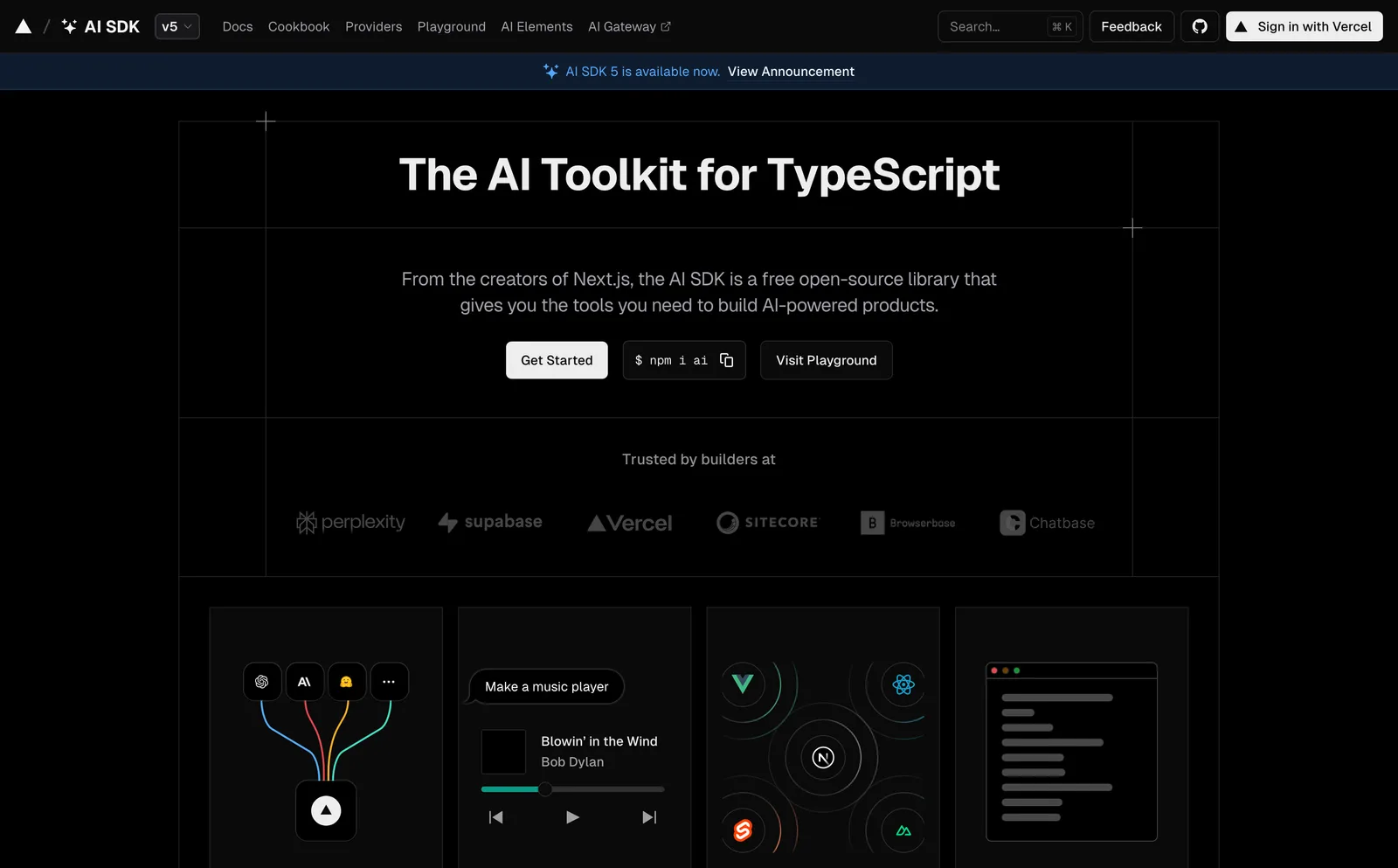AI SDK from Vercel